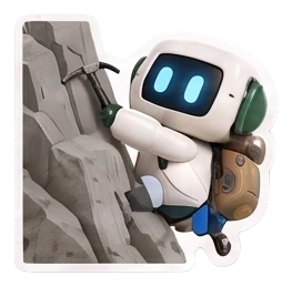 Sherpa mascot climbing a rock face
