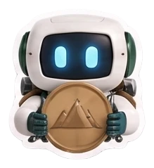 Sherpa mascot holding a gold coin
